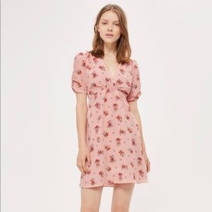 Topshop Pink Floral Tea Dress